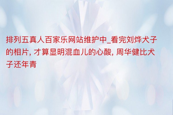 排列五真人百家乐网站维护中_看完刘烨犬子的相片， 才算显明混血儿的心酸， 周华健比犬子还年青